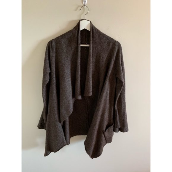 Free People Brown Waterfall Open Front Cardigan - Picture 2 of 4